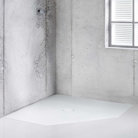 Piatto doccia d'angolo - BetteFloor Caro - Bette GmbH & Co. KG - pentagonale / da appoggio / in titanio
