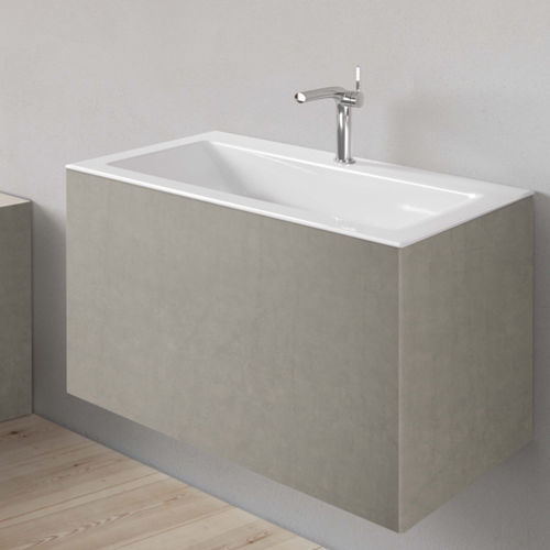 Lavabo da incasso - BetteLoft - Bette GmbH & Co. KG - in metallo smaltato / con piano integrato / rettangolare
