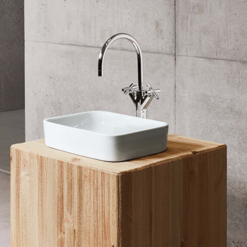 Lavabo da appoggio - BetteArt - Bette GmbH & Co. KG - in metallo smaltato / rettangolare / senza foro