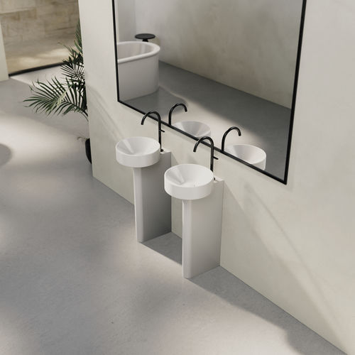 Lavabo autoportante - BETTESUNO - Bette GmbH & Co. KG - in metallo smaltato / rotondo / 1 foro