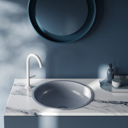 Lavabo da incasso - BETTEBALANCE - Bette GmbH & Co. KG - in metallo smaltato / rotondo / senza foro