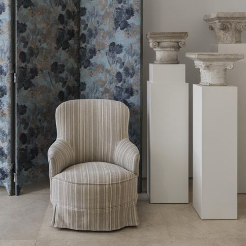 Tessuto da tappezzeria - GENTRY : ETIQUETTE 0X - LIZZO - a righe / in cotone / in lino