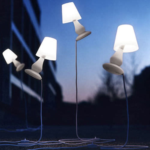 Lampada da terra - FLAPFLAP - next - in policarbonato / design originale / con cavo