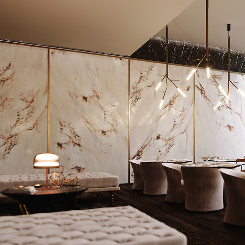 Lastra in pietra in marmo - TARAHUMARA - FURRER - a muro / per pannello decorativo / beige