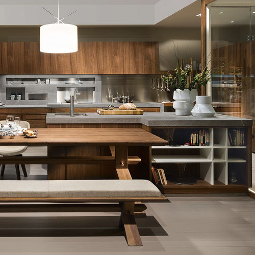 Cucina contemporanea - CANALETTO - L'OTTOCENTO - in legno massiccio / in noce / con isola