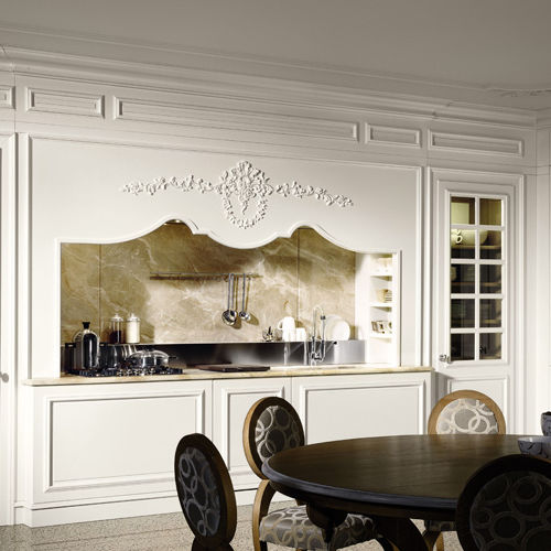 Cucina classica - FLORAL - L'OTTOCENTO - in legno laccato / senza maniglie / con impugnature