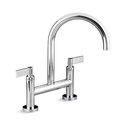 Miscelatore doppio comando da appoggio - ONE&trade; - KALLISTA - in ottone / da cucina / 2 fori