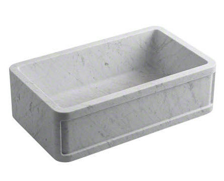 Lavello a 1 vasca - FOR TOWN: L20303-00 - KALLISTA - senza gocciolatoio / in marmo / a semi incasso