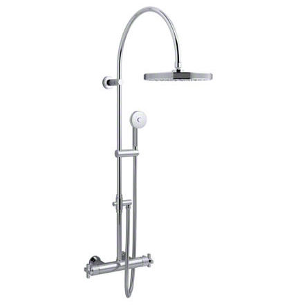 Set doccia da parete - VIR STIL - P21490-CR - KALLISTA - contemporaneo / termostatico / con soffione su colonna fissa