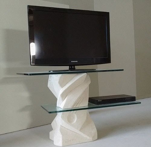 Mobile porta TV contemporaneo - Picasso - stonebreakers - su misura / fatto a mano / in vetro