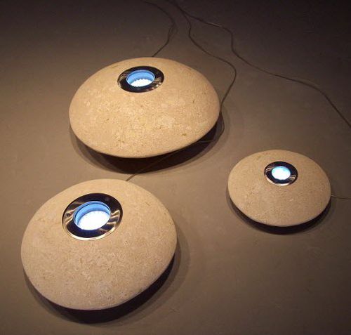 Lampada da pavimento - uFo LeD - stonebreakers - in pietra naturale / contemporanea / con cavo