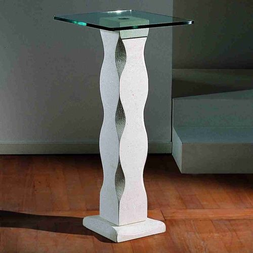 Piedistallo contemporaneo - Matisse  - stonebreakers - in vetro / con supporto in pietra / quadrato