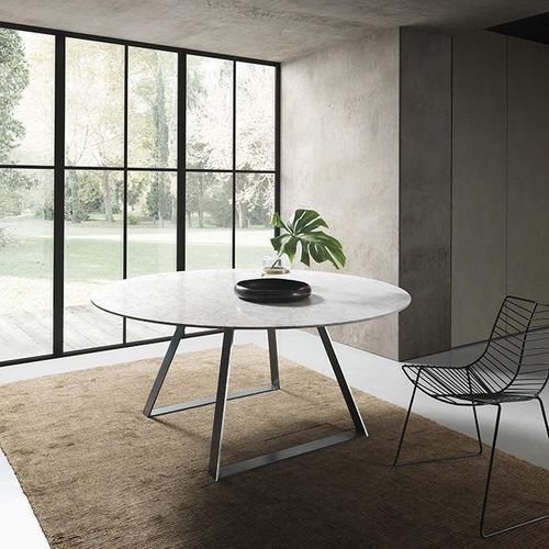 Tavolo contemporaneo - MODULNOVA - in legno / con supporto in metallo / rettangolare