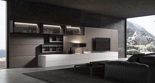 Parete attrezzata TV contemporaneo - MH6 - MODULNOVA - in legno / modulare