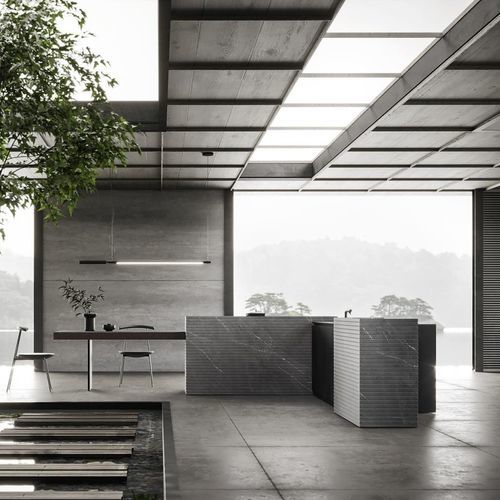 Cucina da esterno - PROJECT 02 - MODULNOVA - contemporanea / in legno / in pietra