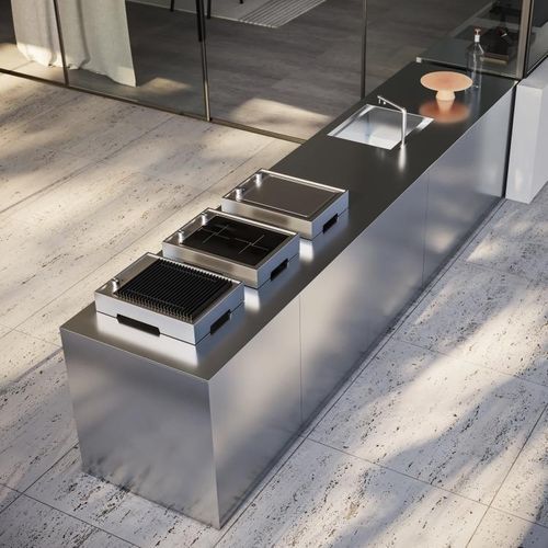Cucina da esterno - PROJECT 03 - MODULNOVA - contemporanea / in acciaio inossidabile / in alluminio