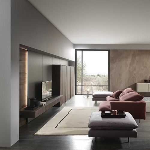 Parete attrezzata TV contemporaneo - FRAME - MODULNOVA - in legno / modulare / con ripiani
