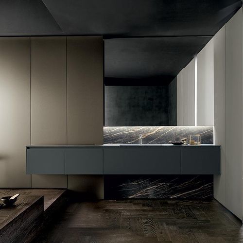 Mobile lavabo sospeso - TWENTY BLADE - MODULNOVA - in legno / in pietra arenaria / contemporaneo