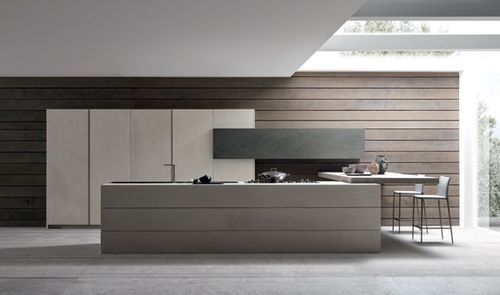 Cucina contemporanea - TWENTY RESINA - MODULNOVA - in legno / in calcestruzzo / in gres porcellanato