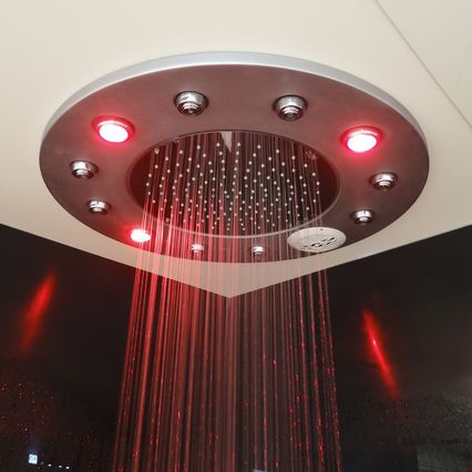 Soffione doccia da incasso a soffitto - FOUR SEASONS - Inbeca Wellness Equipment S.L - rotondo / a pioggia / con illuminazione incorporata