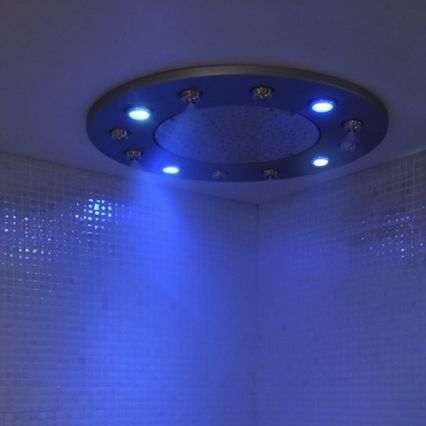 Soffione doccia da incasso a soffitto - MULTIJET - Inbeca Wellness Equipment S.L - rotondo / a pioggia / con cromoterapia