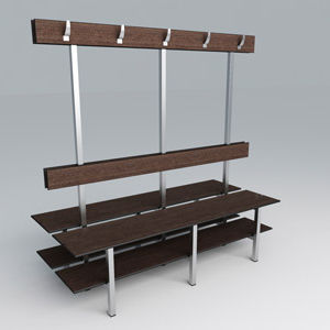 Panca per spogliatoio contemporanea - BF LINE - Inbeca Wellness Equipment S.L - in acciaio inossidabile / in HPL / con schienale
