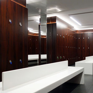 Panca per spogliatoio contemporanea - SPECIAL - Inbeca Wellness Equipment S.L - in HPL / con schienale / senza braccioli