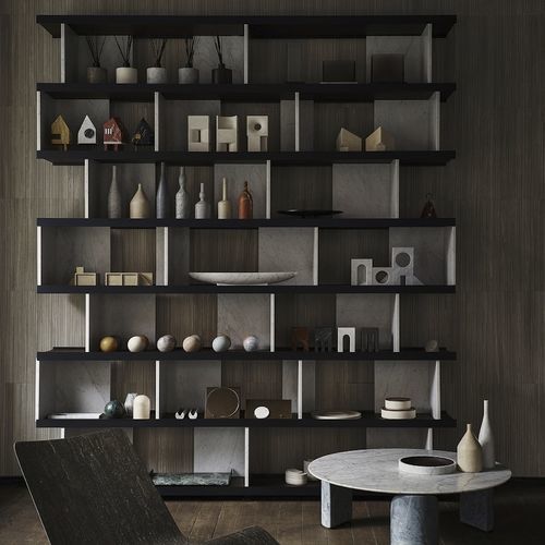 Libreria contemporanea - COLONNATA - Salvatori - contract / in rovere / in marmo