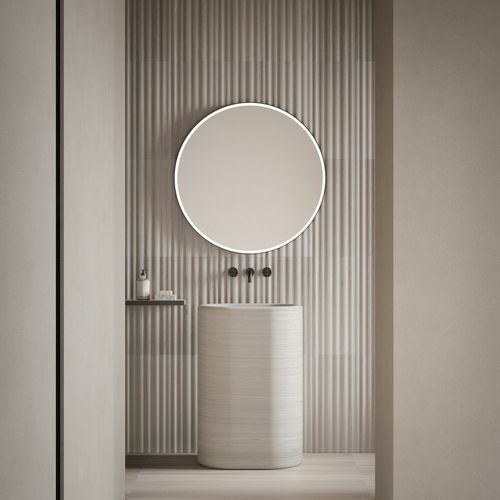 Lavabo sospeso - RAIN - Salvatori - in marmo / in pietra naturale / con piano integrato