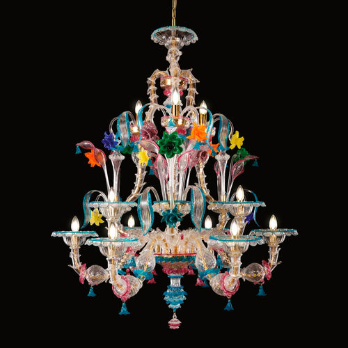 Lampadario in stile - KIA ORA - MULTIFORME - in vetro soffiato / in vetro di Murano / LED