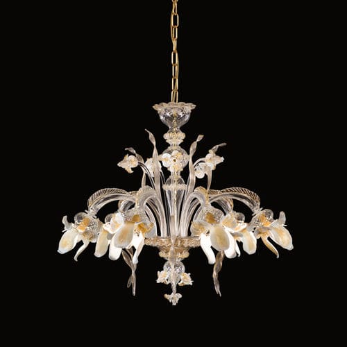 Lampadario design originale - IRIS - MULTIFORME - in vetro soffiato / in vetro di Murano / LED
