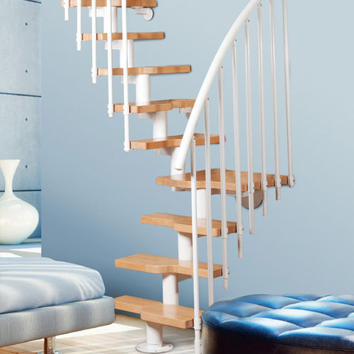 Scala a L - MINI MILANO - Atrium - con gradini in legno / con struttura in metallo / contemporanea