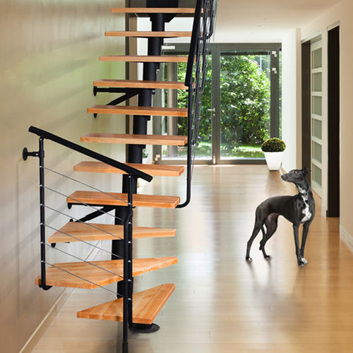 Scala a L - DIXI PLUS - Atrium - con gradini in legno / con struttura in metallo / contemporanea