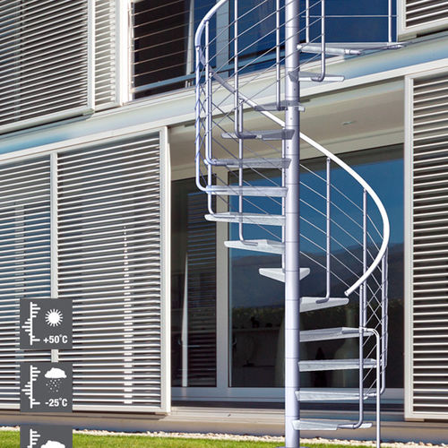Scala a chiocciola - PERFO - Atrium - con gradini in metallo / con struttura in acciaio inossidabile / da esterno