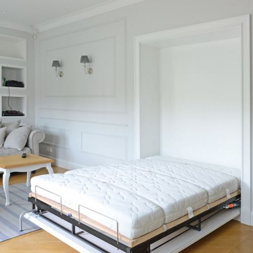 Letto a scomparsa - AKAN-handmade furniture - matrimoniale / contemporaneo / in legno