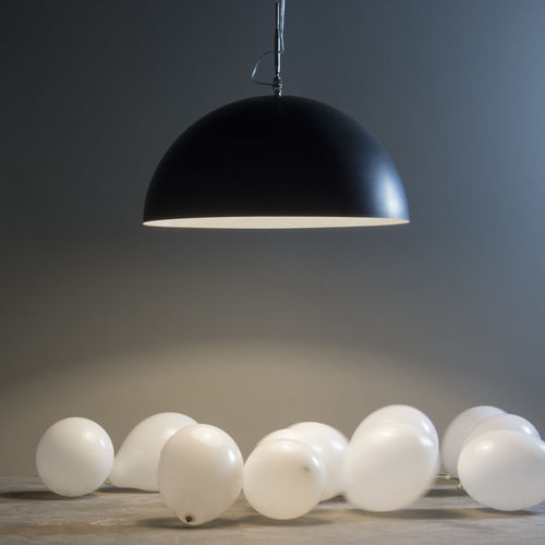Lampada a sospensione - Mezza luna lavagna - in-es artdesign - in acciaio / in Nebulite® / in Laprene®