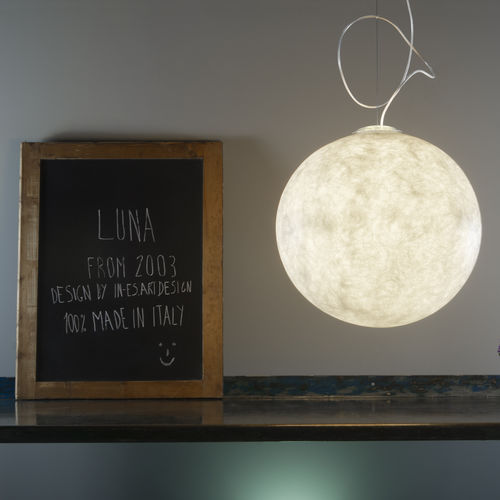 Lampada a sospensione - LUNA - in-es artdesign - in acciaio / in policarbonato / in Laprene®