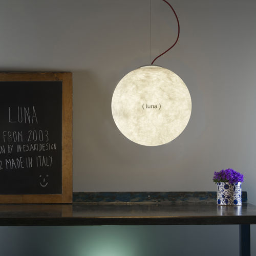 Lampada a sospensione - Luna 1 L.E. - in-es artdesign - in acciaio / in policarbonato / in Laprene®