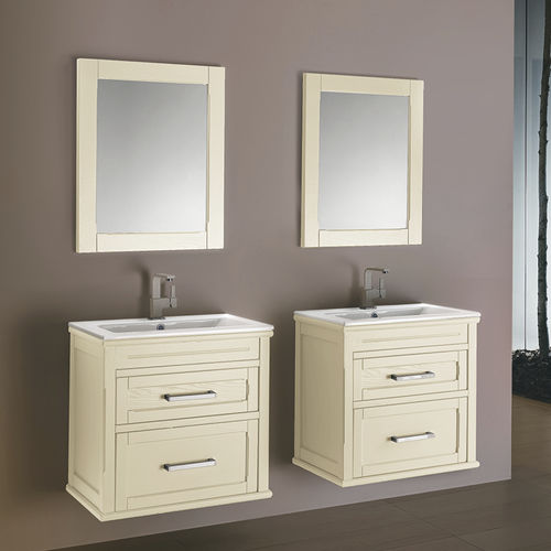 Mobile lavabo sospeso - AMBRA: 5 - EBAN - in legno massiccio / in ceramica / classico
