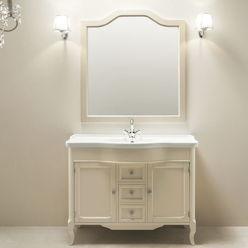 Mobile lavabo da appoggio - SERENA - EBAN - in legno massiccio / in ceramica / in quarzo