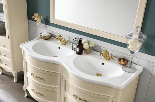 Mobile lavabo doppio - STILE - EBAN - da appoggio / in legno / contemporaneo