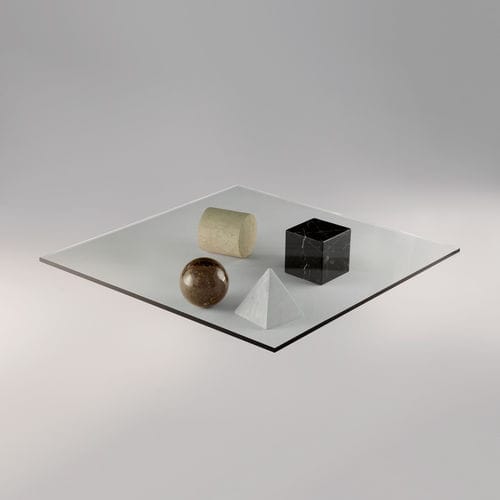 Tavolino basso design originale - METAFORA  - Martinelli Luce Spa - in vetro / quadrato / per uso residenziale