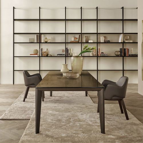 Tavolo contemporaneo - FLAMINIO - FIAM ITALIA - in vetro temprato / con supporto in legno massiccio / rettangolare