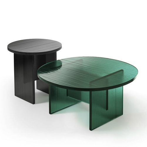 Tavolino basso contemporaneo - GLISS - FIAM ITALIA - in bronzo / in vetro / con supporto in vetro