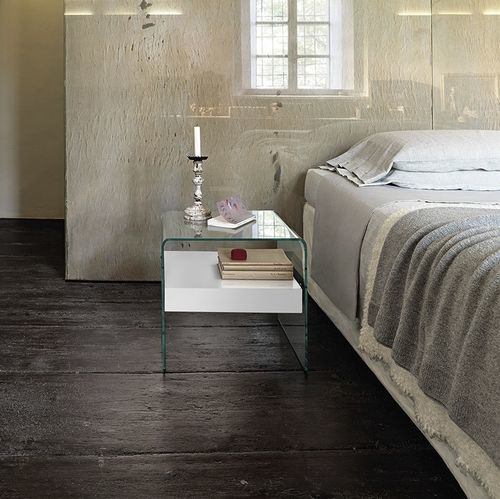 Comodino contemporaneo - DINO - FIAM ITALIA - in legno laccato / in vetro curvato / con supporto in vetro