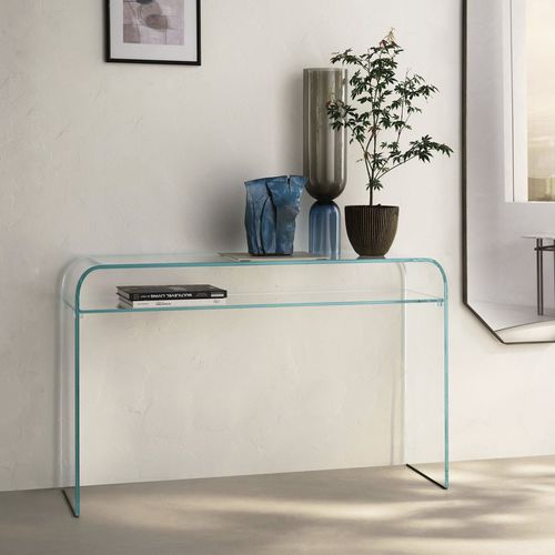 Consolle contemporanea - RIALTO - FIAM ITALIA - in vetro curvato / con supporto bombato / rettangolare