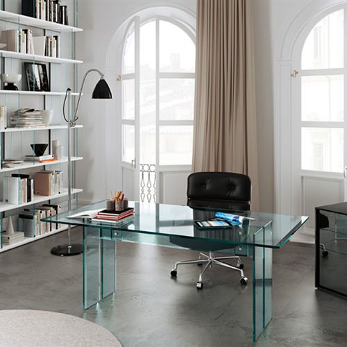 Scrivania direzionale - LLT  - FIAM ITALIA - contemporanea / in vetro / per lo smartworking