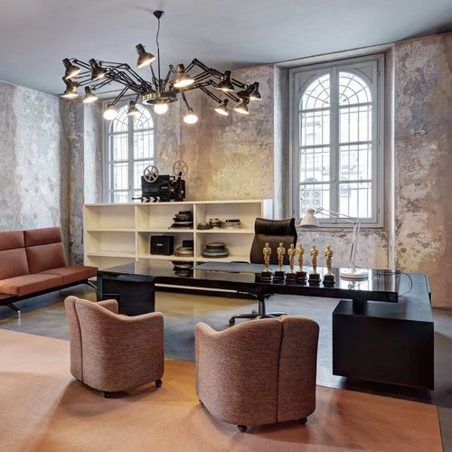 Scrivania direzionale - ASYMMETRICAL - TECNO - contemporanea / in legno / in vetro