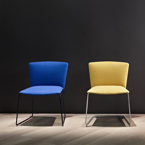 Sedia visitatore contemporanea - VELA - TECNO - da interno / in tessuto / in pelle
