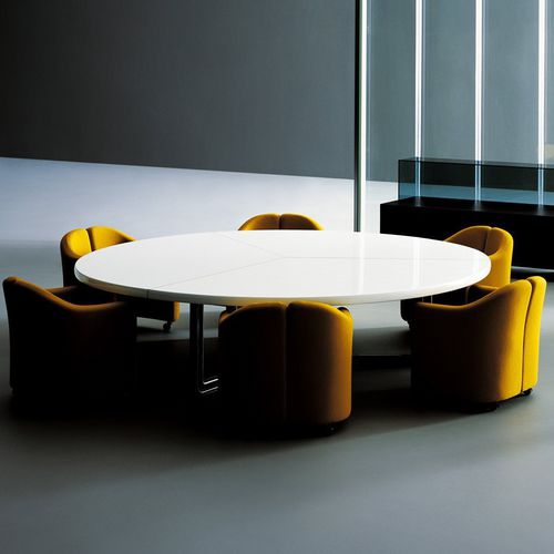 Tavolo da riunione contemporaneo - T334 | T335 - TECNO - in legno / rotondo / modulare